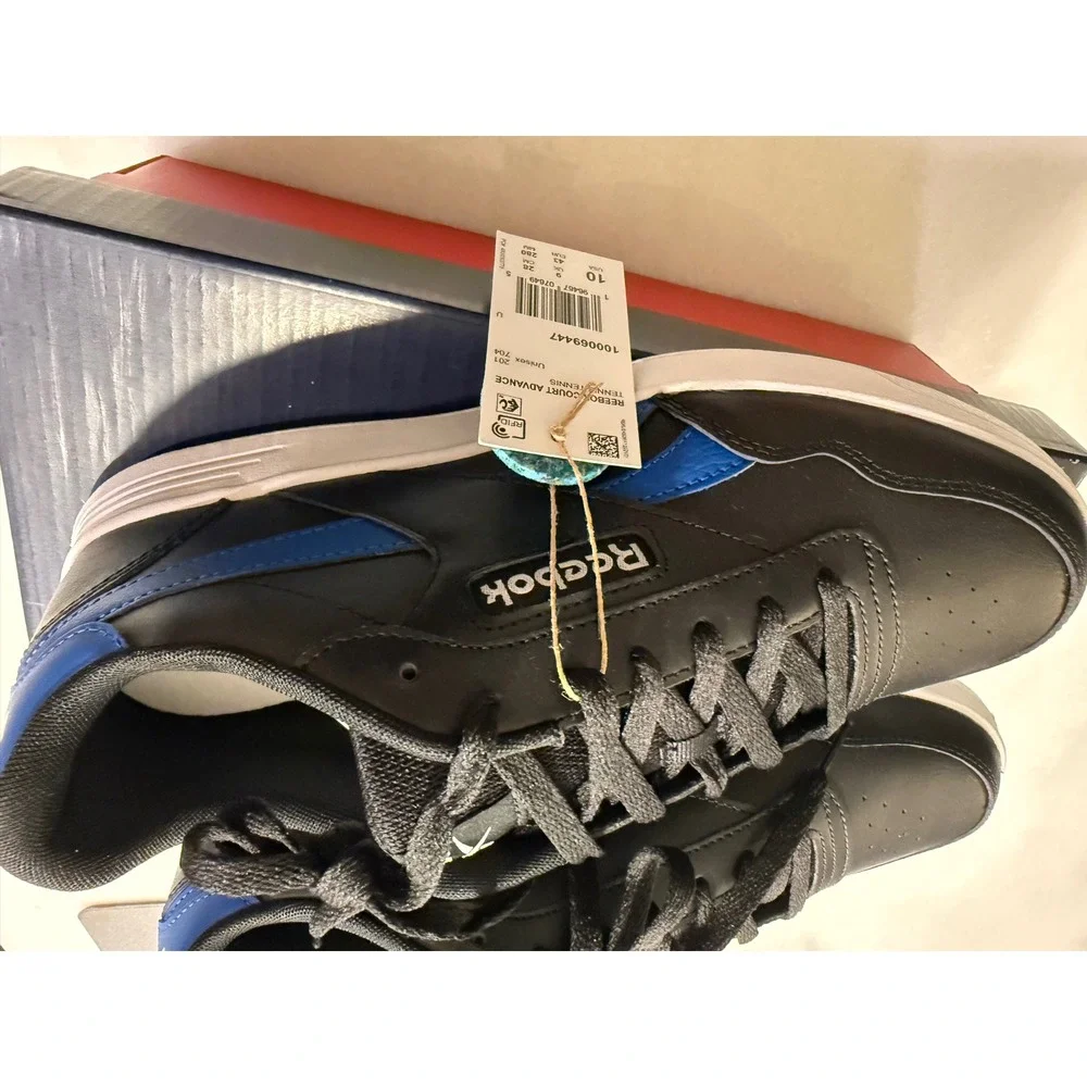 Reebok Court Advance Sneakers Mens Size 10 Black Blue Tennis Shoes 100069447